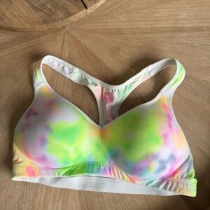 PINK tie dye sports bra